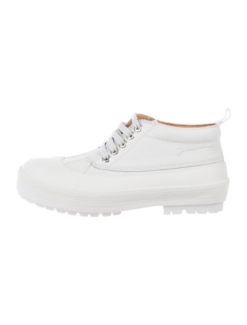Jacquemus Leather Lace-Up Boots White