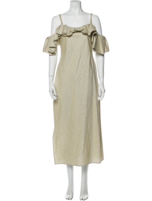 Jacquemus Square Neckline Midi Length Dress Green