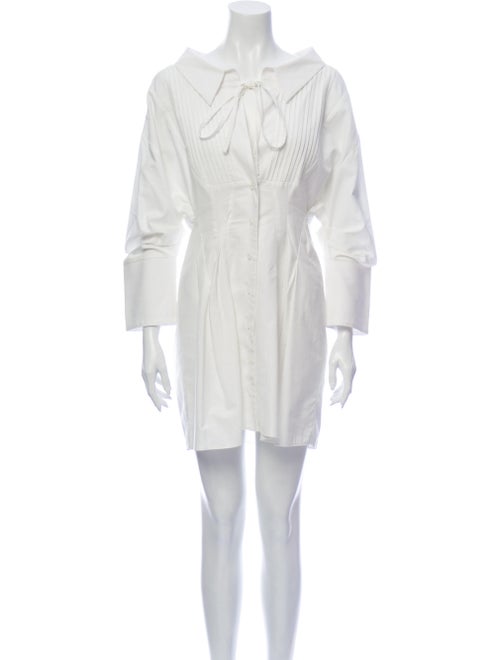 Jacquemus Tie Neck Mini Dress White