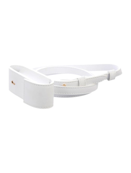 Jacquemus Leather Skinny Belt White