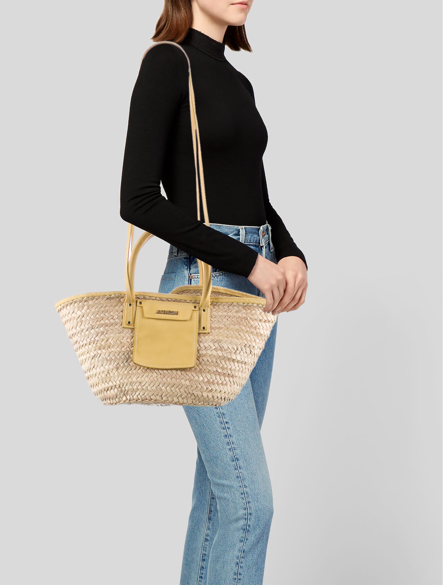 Jacquemus Straw Handle Bag Neutrals Handle Bags, Handbags WJQ33441