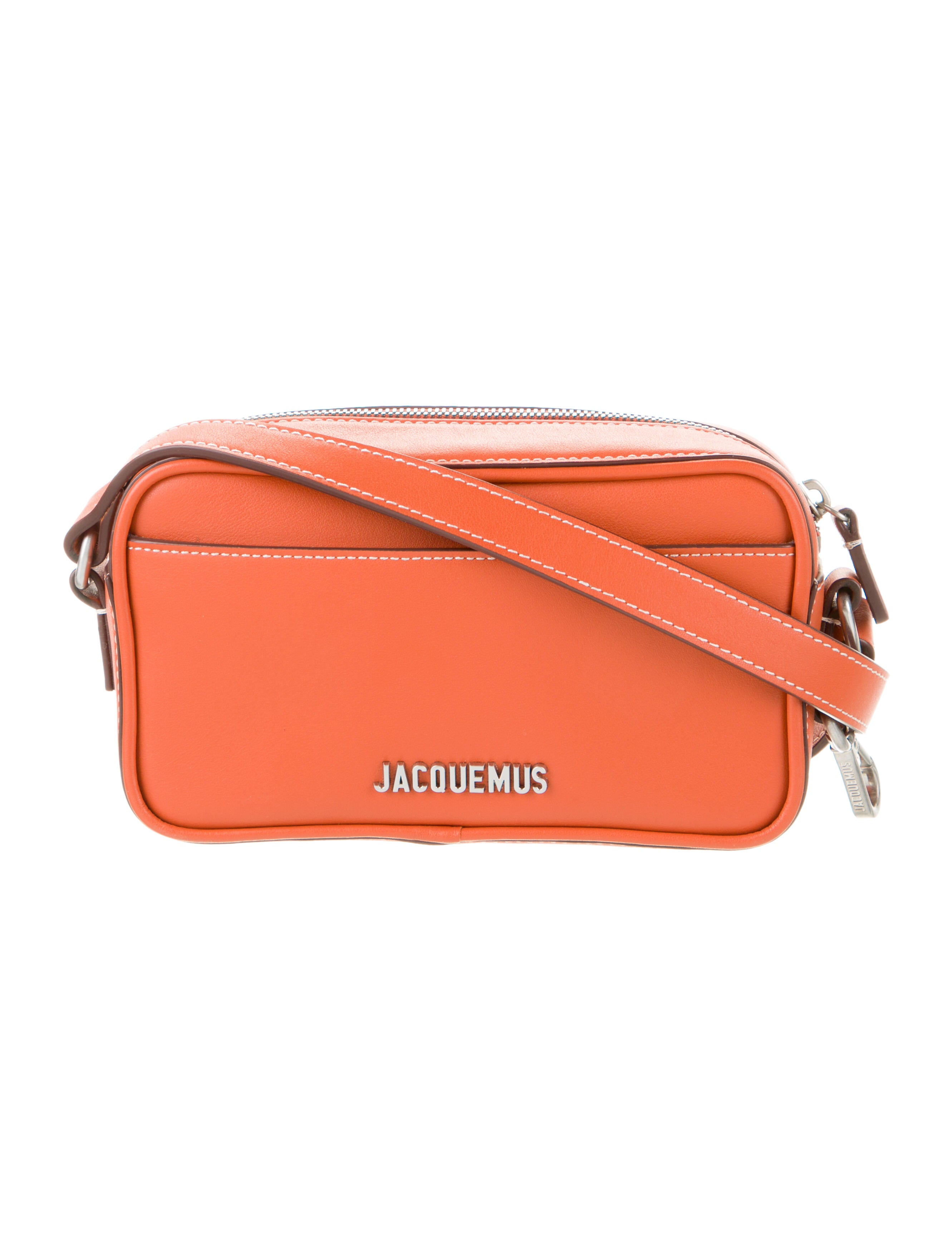 Jacquemus Leather Le Crossbody Bag Orange Crossbody Bags