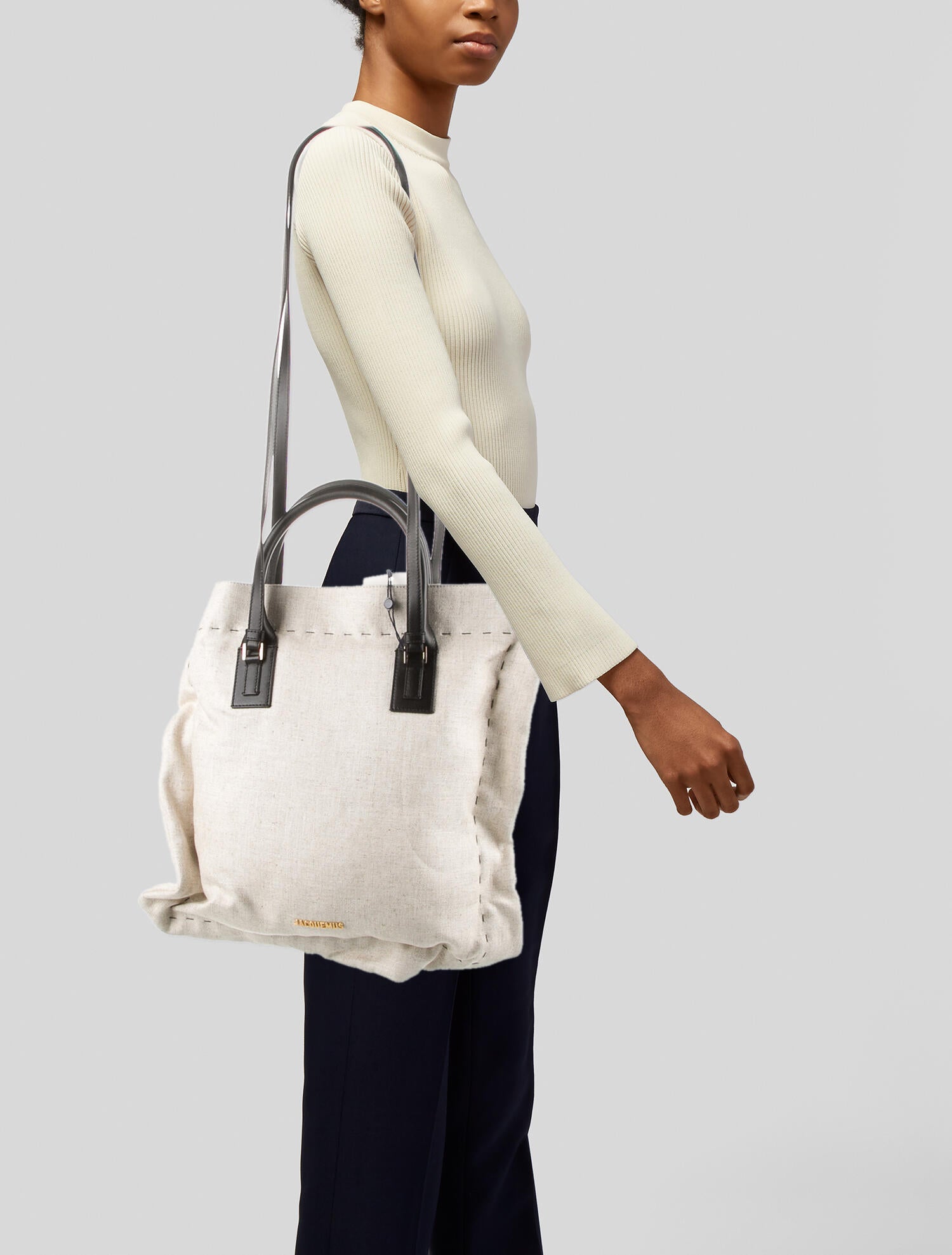 Jacquemus Leather Trimmed Shoulder Bag Shoulder Bags, Handbags The RealReal