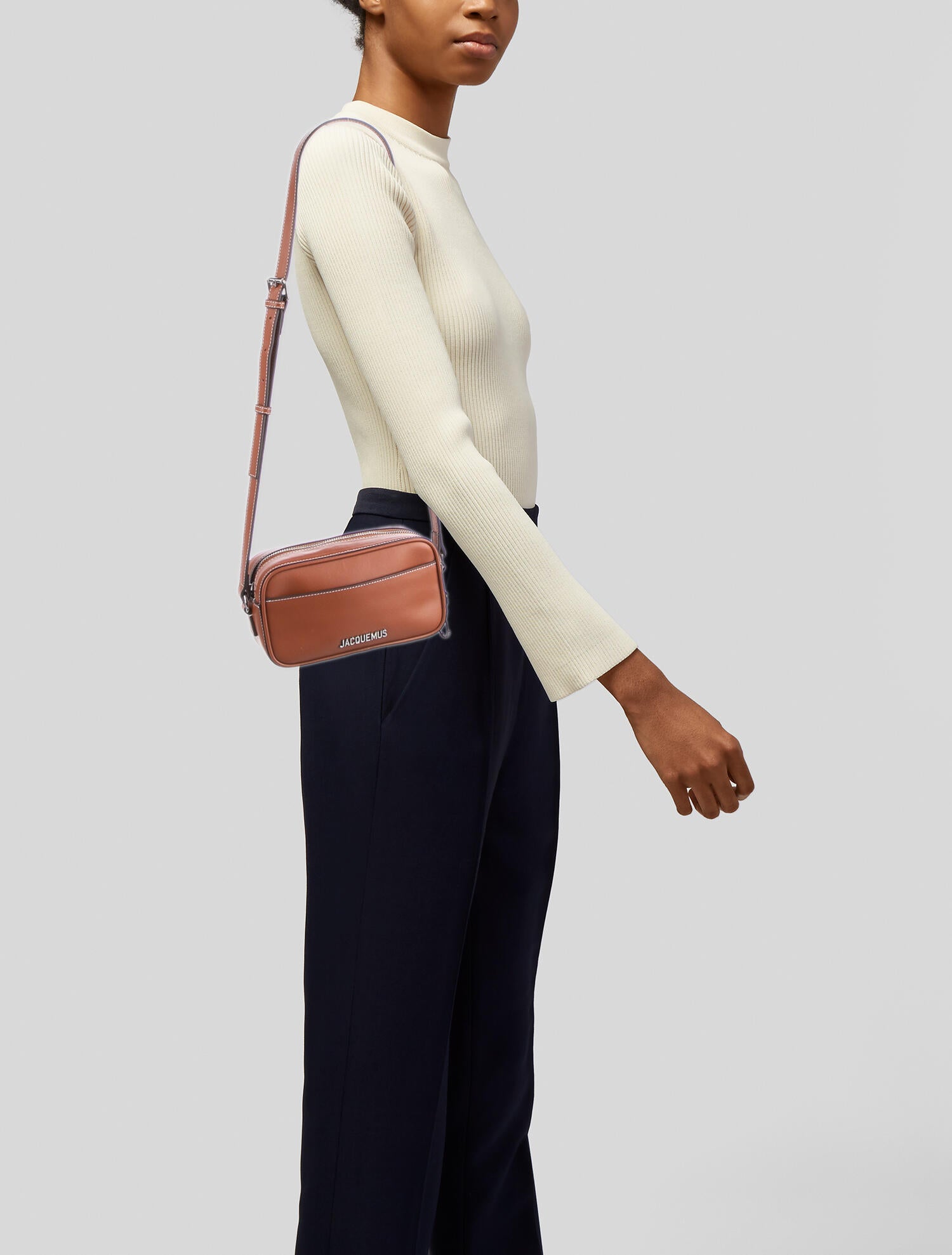Jacquemus Le Baneto Leather Camera Bag - Brown Crossbody