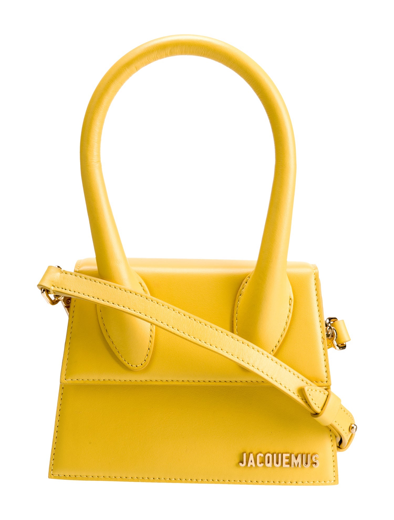 Jacquemus Leather Handle Bag Yellow Handle Bags, Handbags WJQ44405 The RealReal