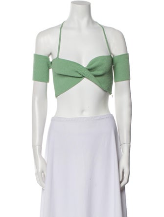 Jacquemus Halterneck Short Sleeve Crop Top