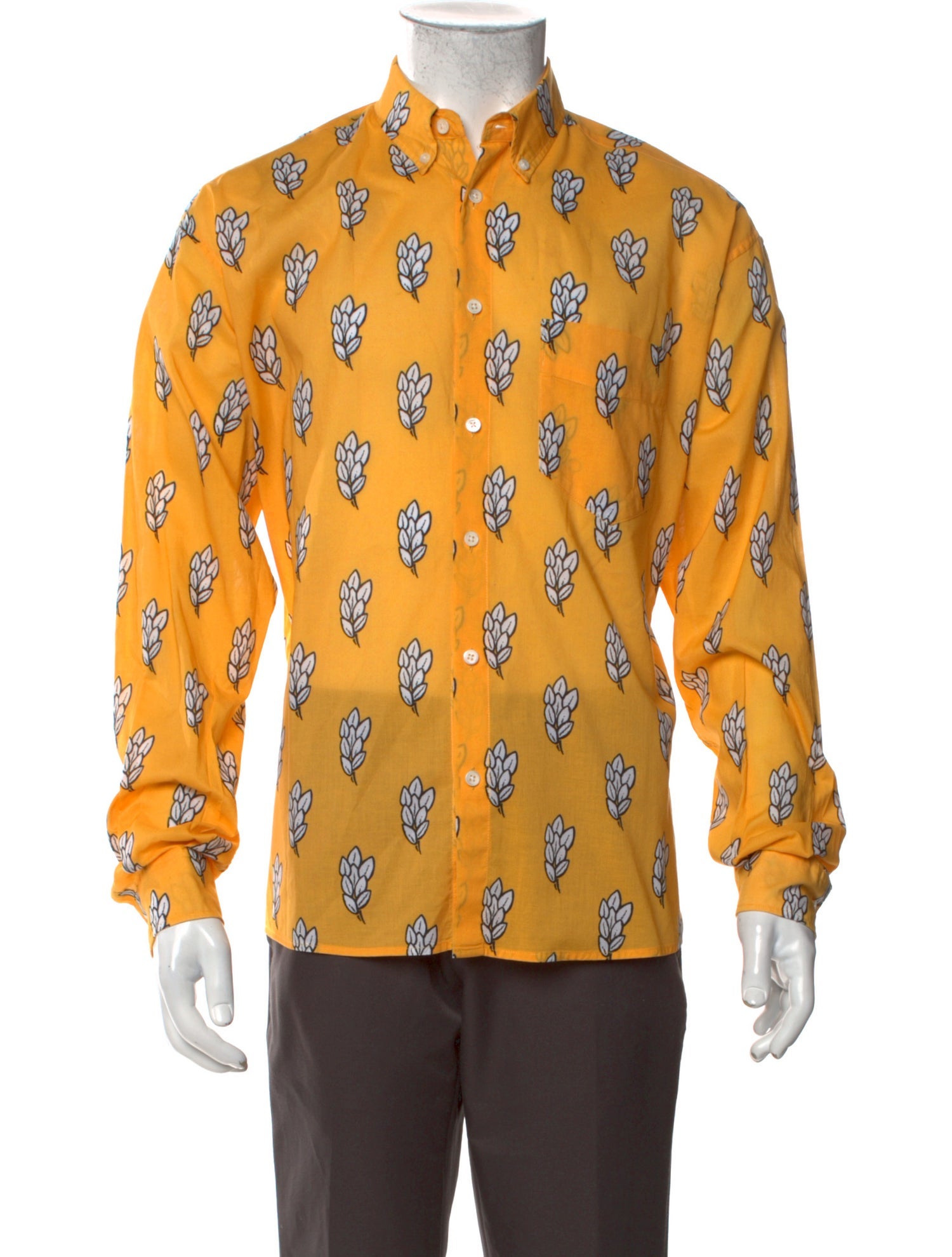 Jacquemus Floral Print Long Sleeve Shirt - Yellow Casual