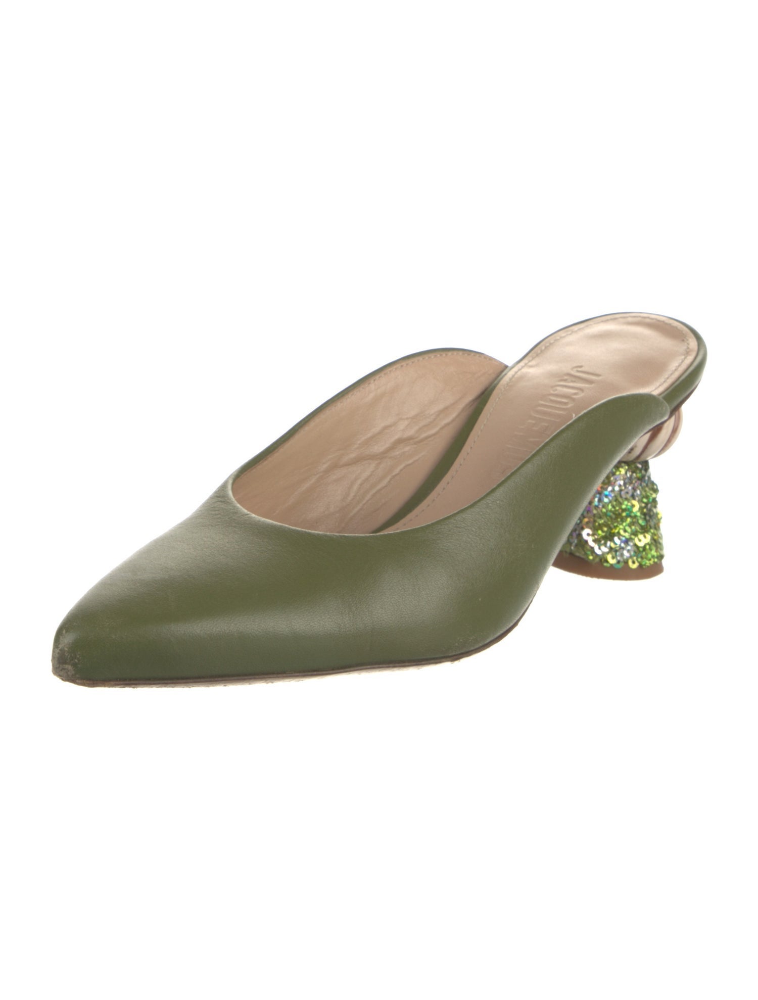Jacquemus Leather Sequin Embellishments Mules