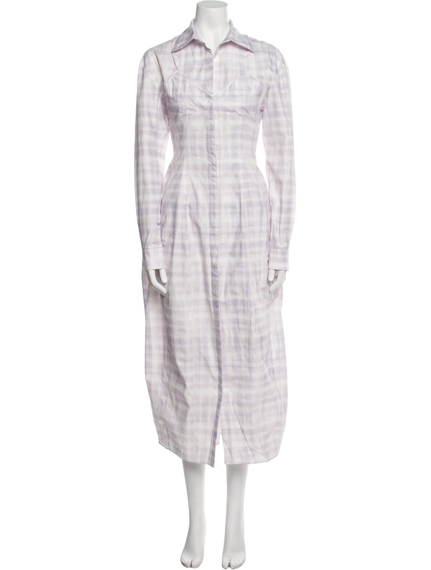 Jacquemus Plaid Print Long Dress