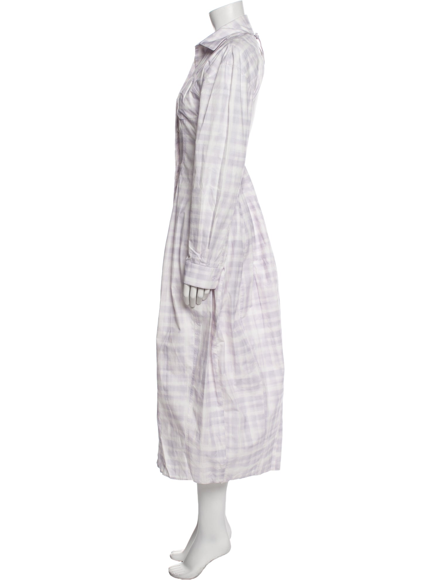 Jacquemus Plaid Print Long Dress