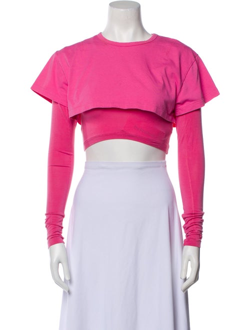 Jacquemus Crew Neck Short Sleeve Crop Top