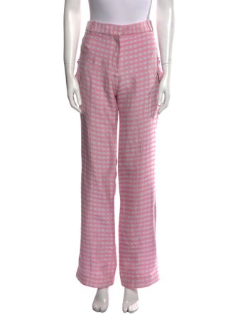 Jacquemus Plaid Print Wide Leg Pants