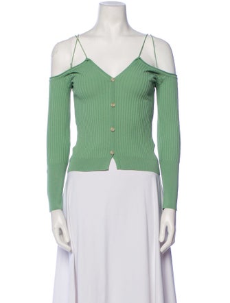 Jacquemus V-Neck Long Sleeve Button-Up Top