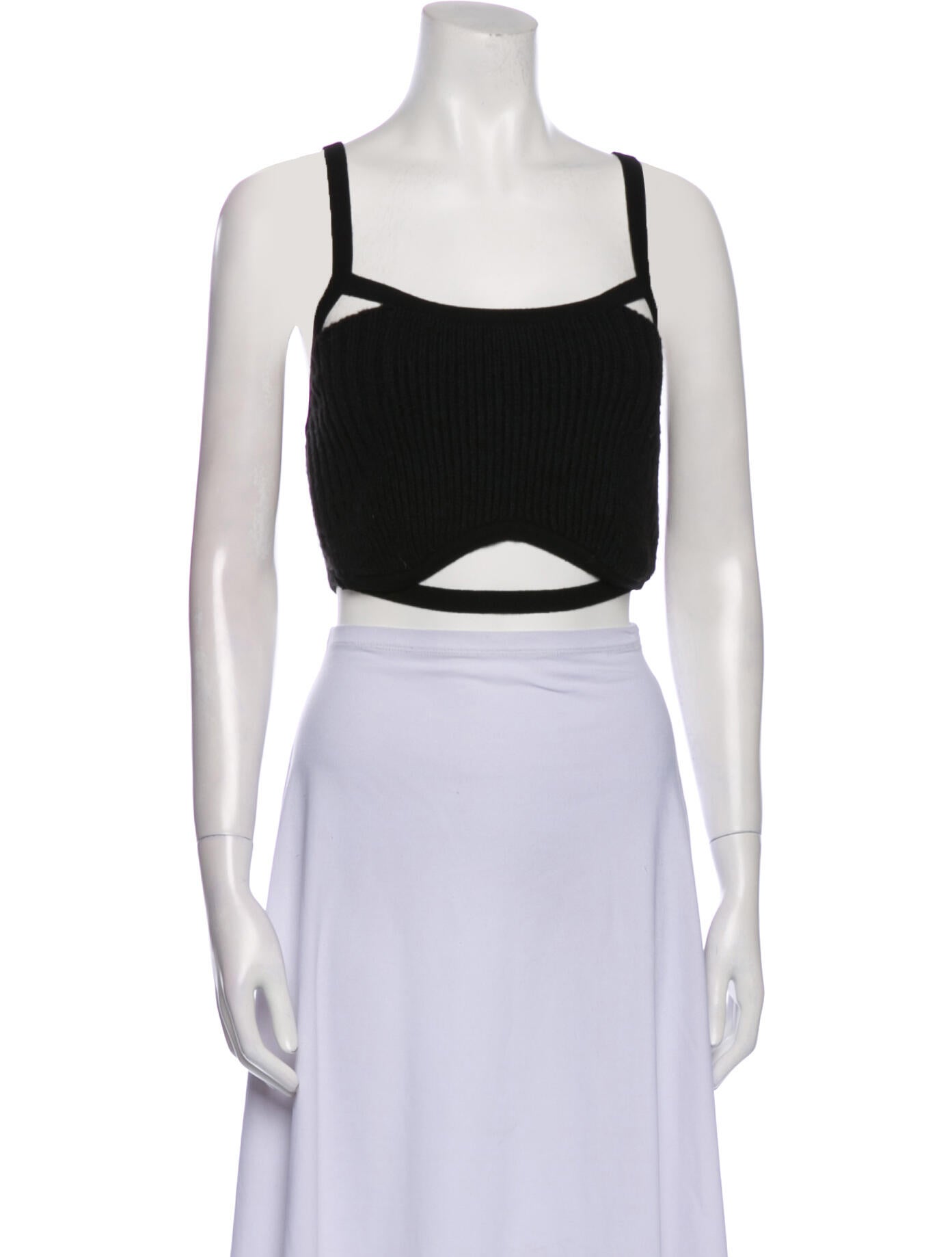 Jacquemus Square Neckline Sleeveless Crop Top