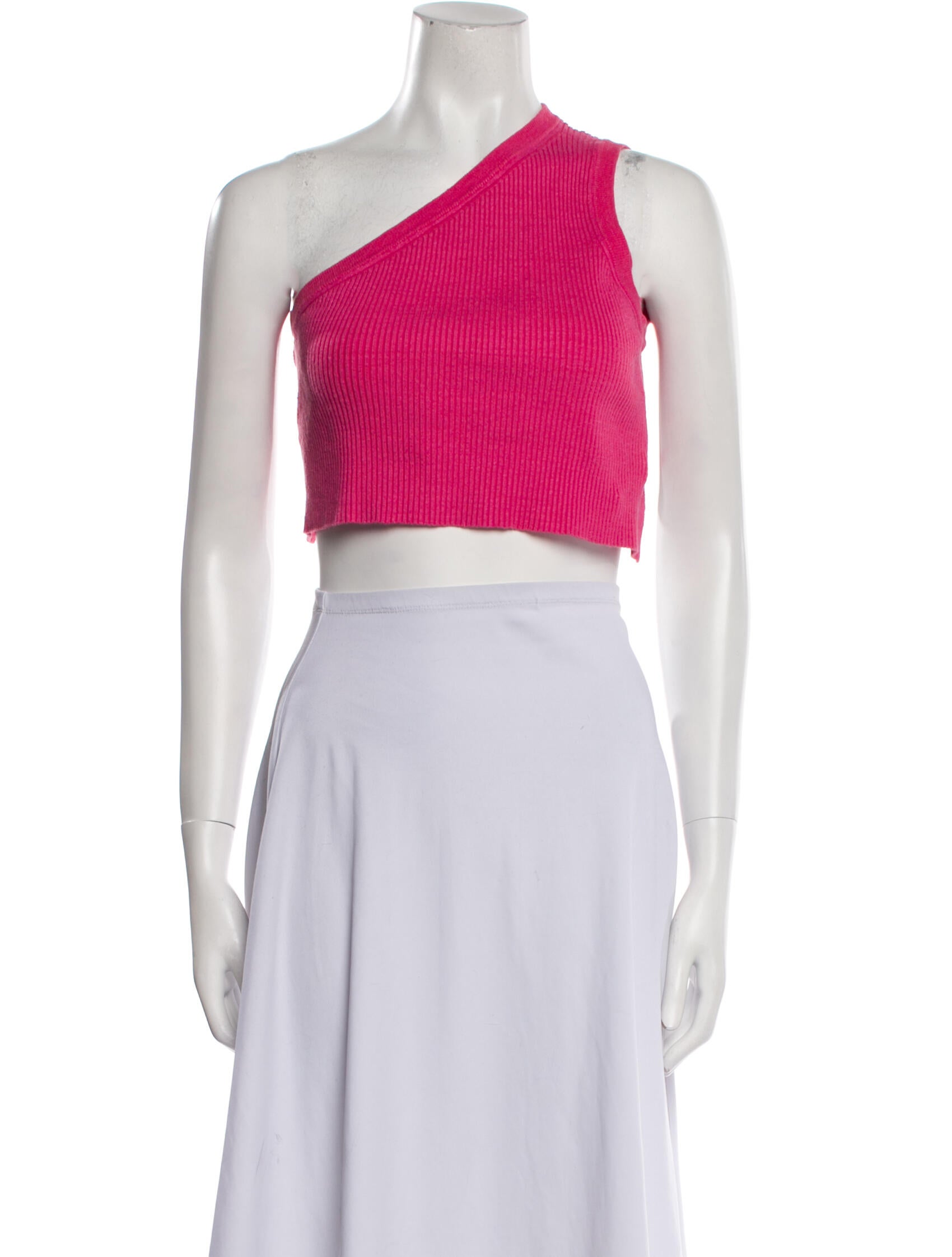 Jacquemus Linen One-Shoulder Crop Top