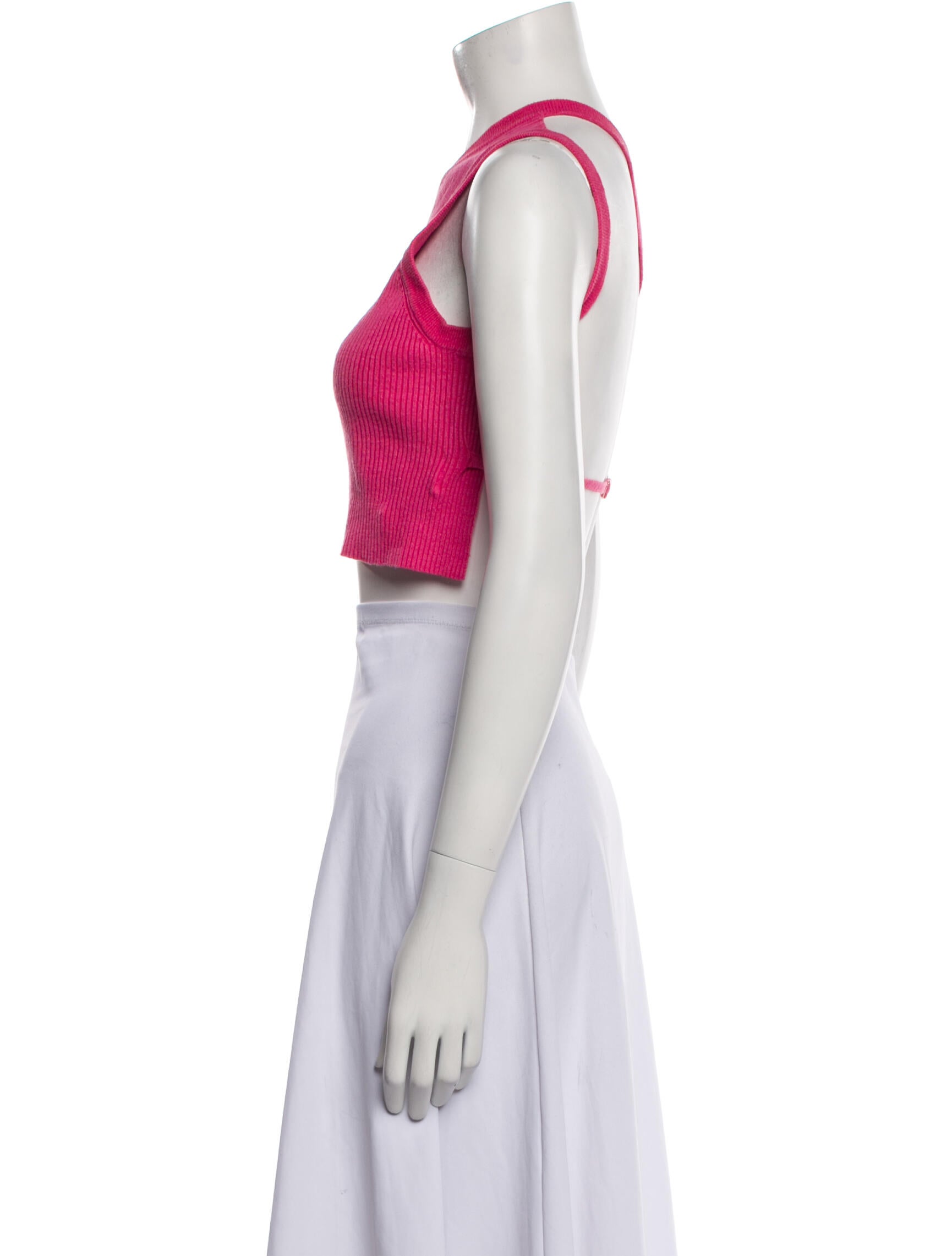 Jacquemus Linen One-Shoulder Crop Top