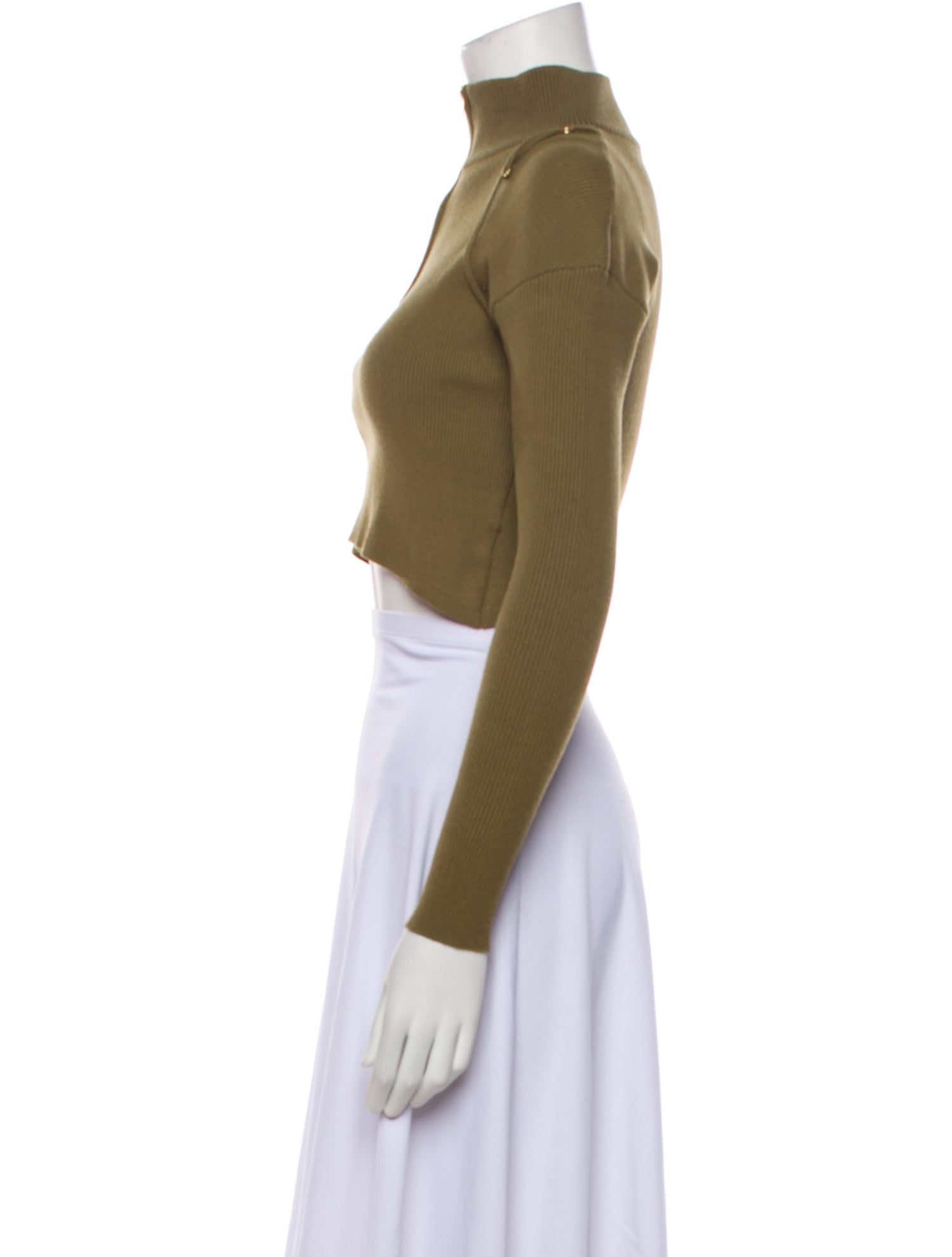 Jacquemus Mock Neck Long Sleeve Crop Top