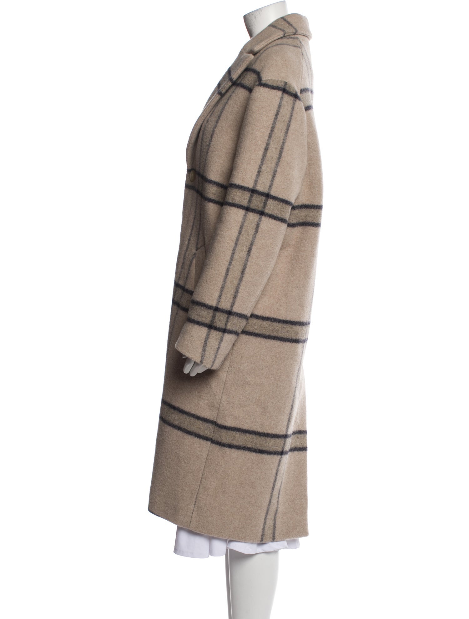 Jacquemus Virgin Wool Plaid Print Trench Coat