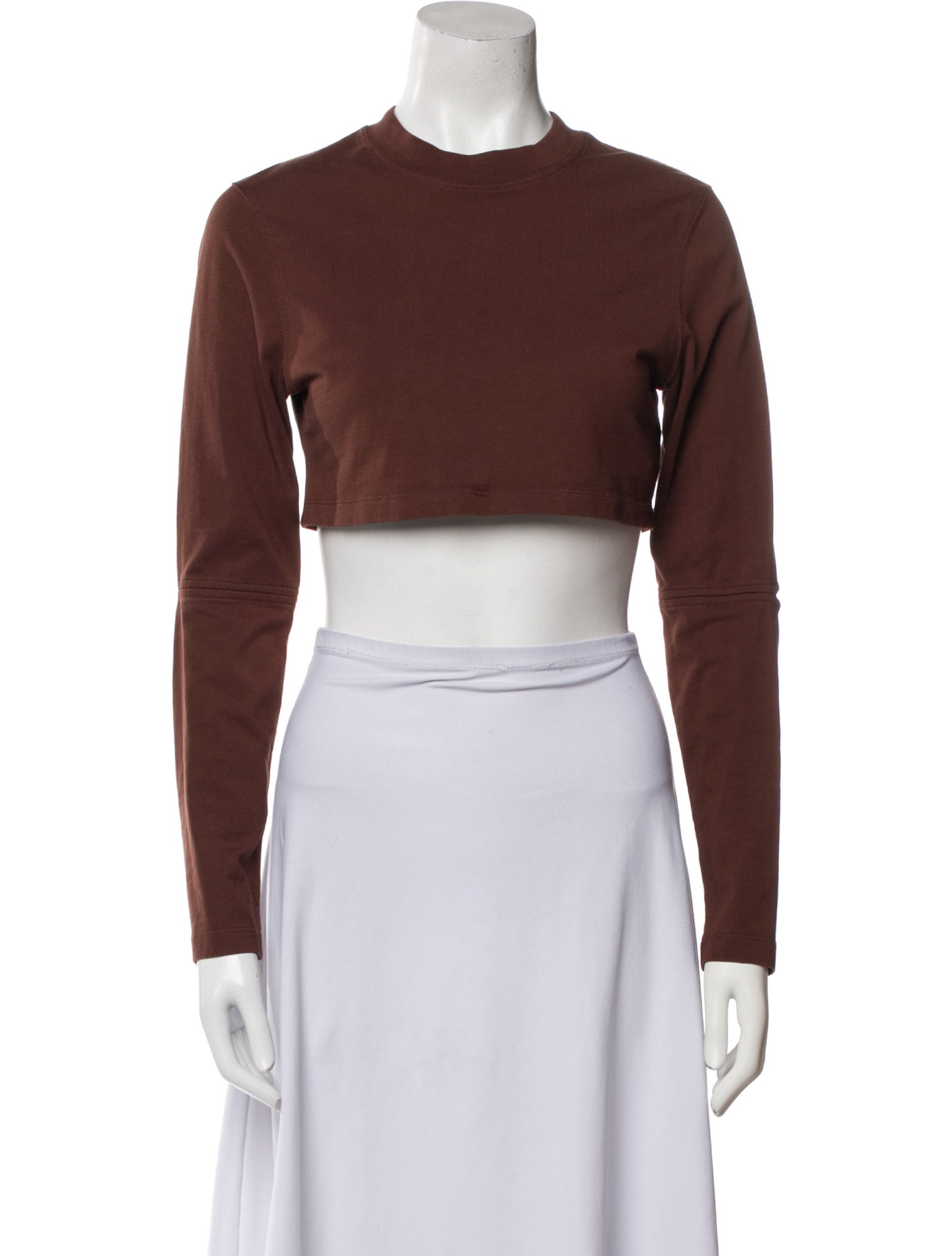 Jacquemus Mock Neck Long Sleeve Crop Top