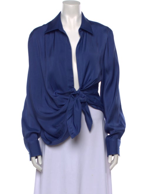Jacquemus Plunge Neckline Long Sleeve Blouse