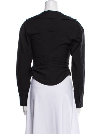 Jacquemus V-Neck Long Sleeve Crop Top