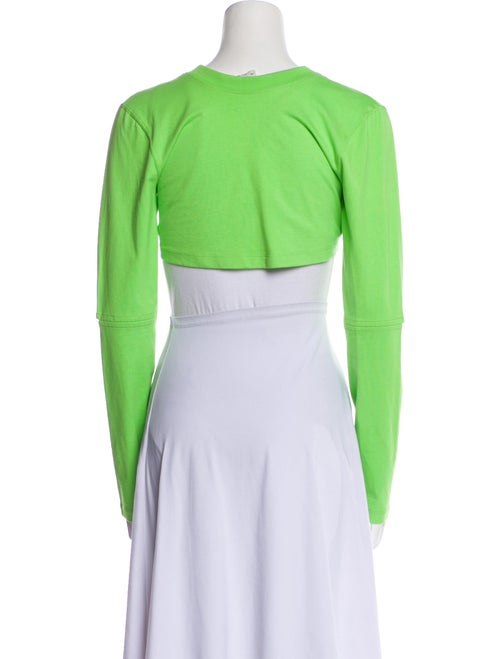 Jacquemus Crew Neck Long Sleeve Crop Top