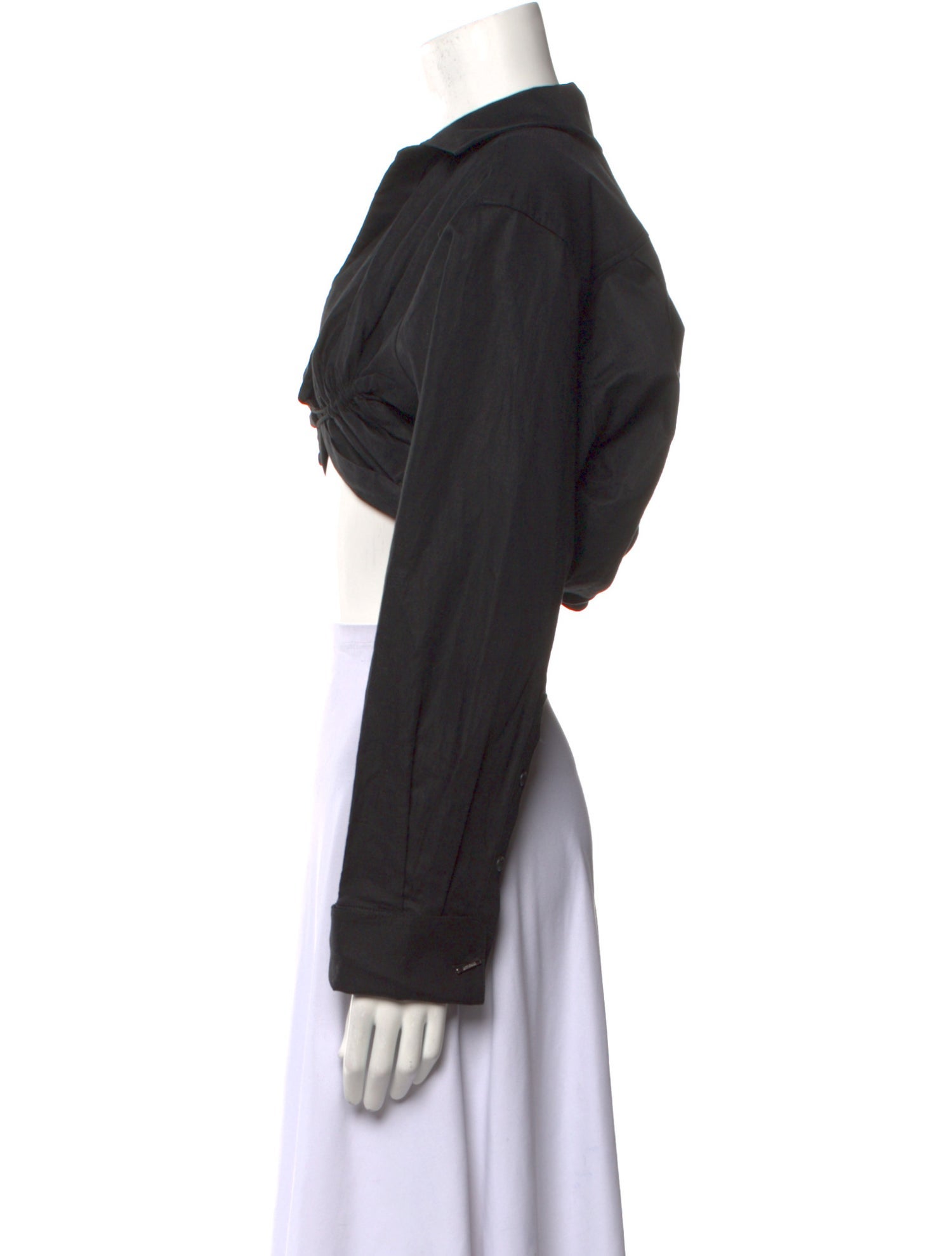 Jacquemus Open Front Long Sleeve Crop Top