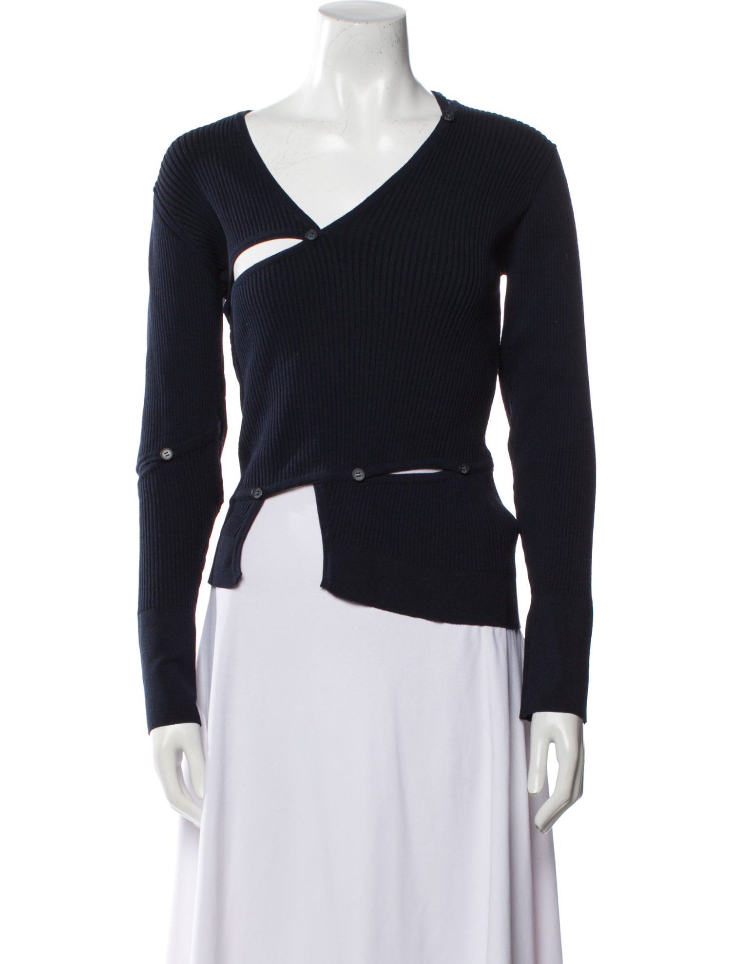 Jacquemus V-Neck Long Sleeve Top