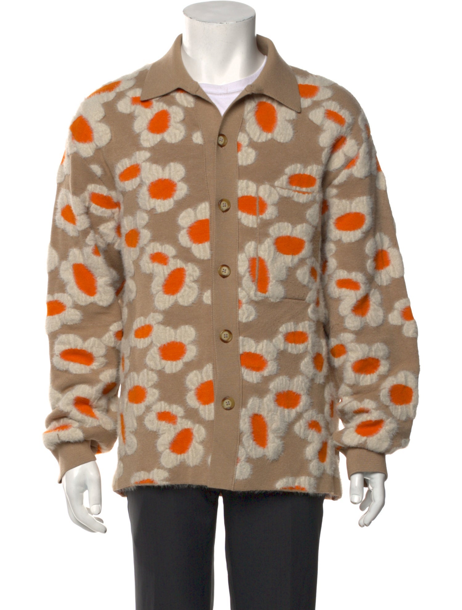 Jacquemus Floral Print Collar Cardigan