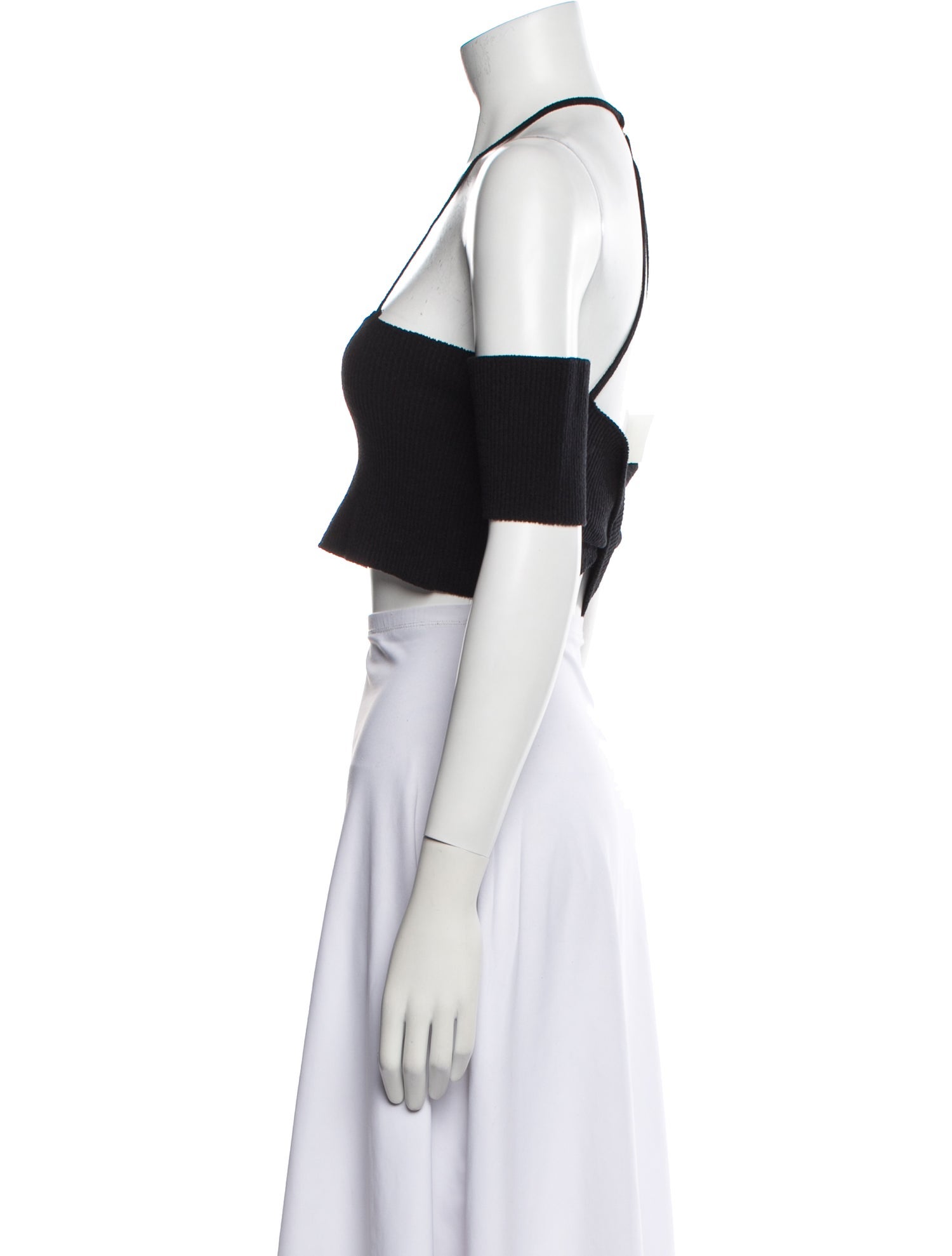 Jacquemus Square Neckline Short Sleeve Crop Top
