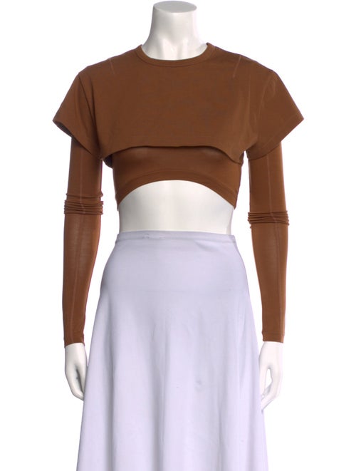 Jacquemus Crew Neck Short Sleeve Crop Top