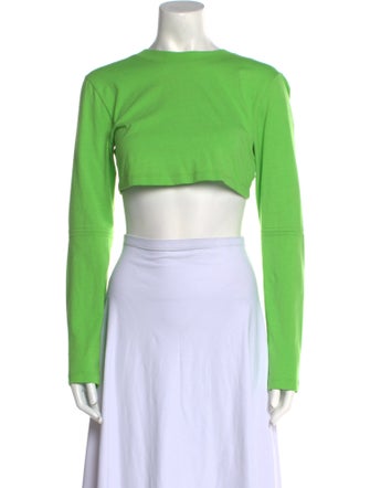 Jacquemus Bateau Neckline Long Sleeve Crop Top