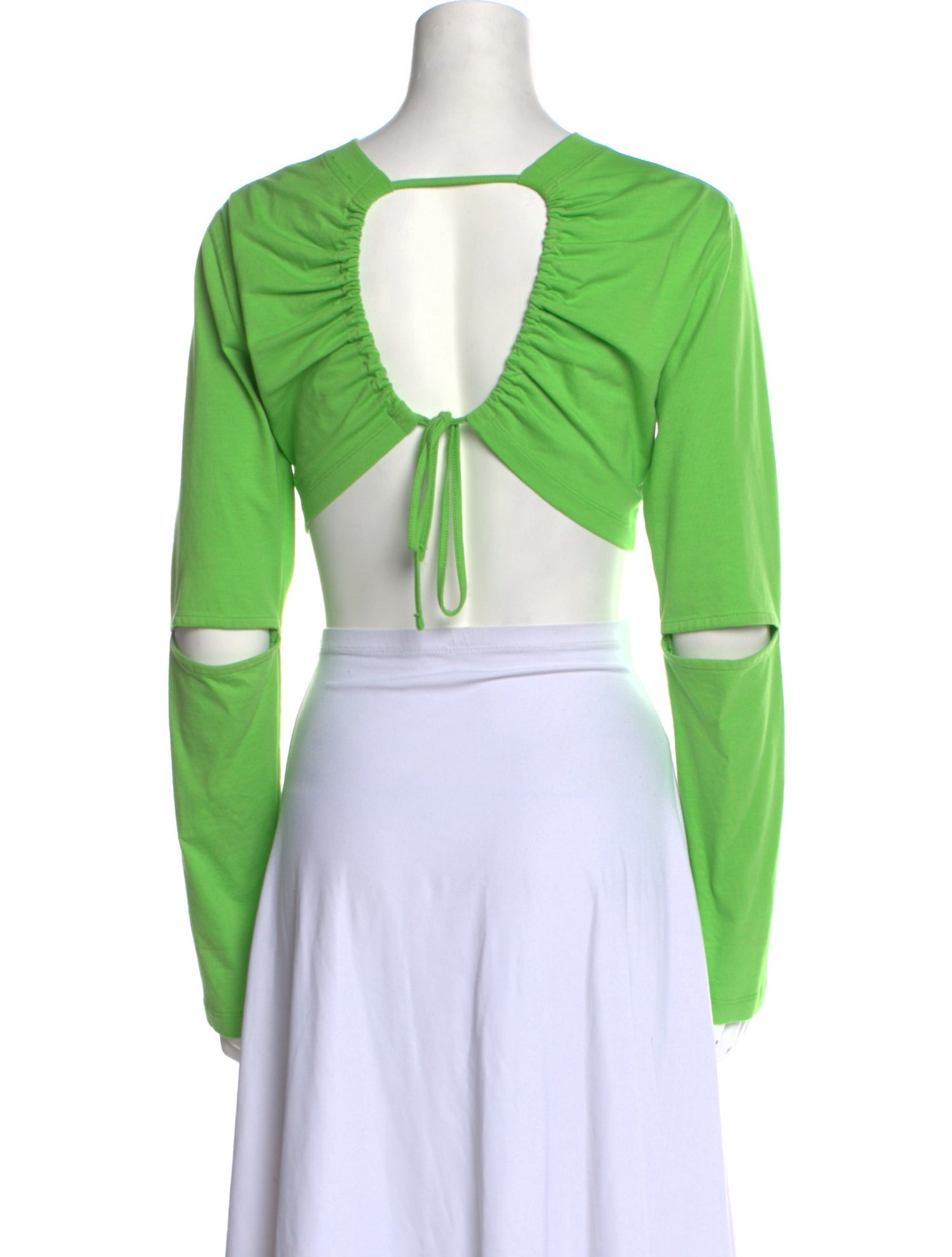 Jacquemus Bateau Neckline Long Sleeve Crop Top