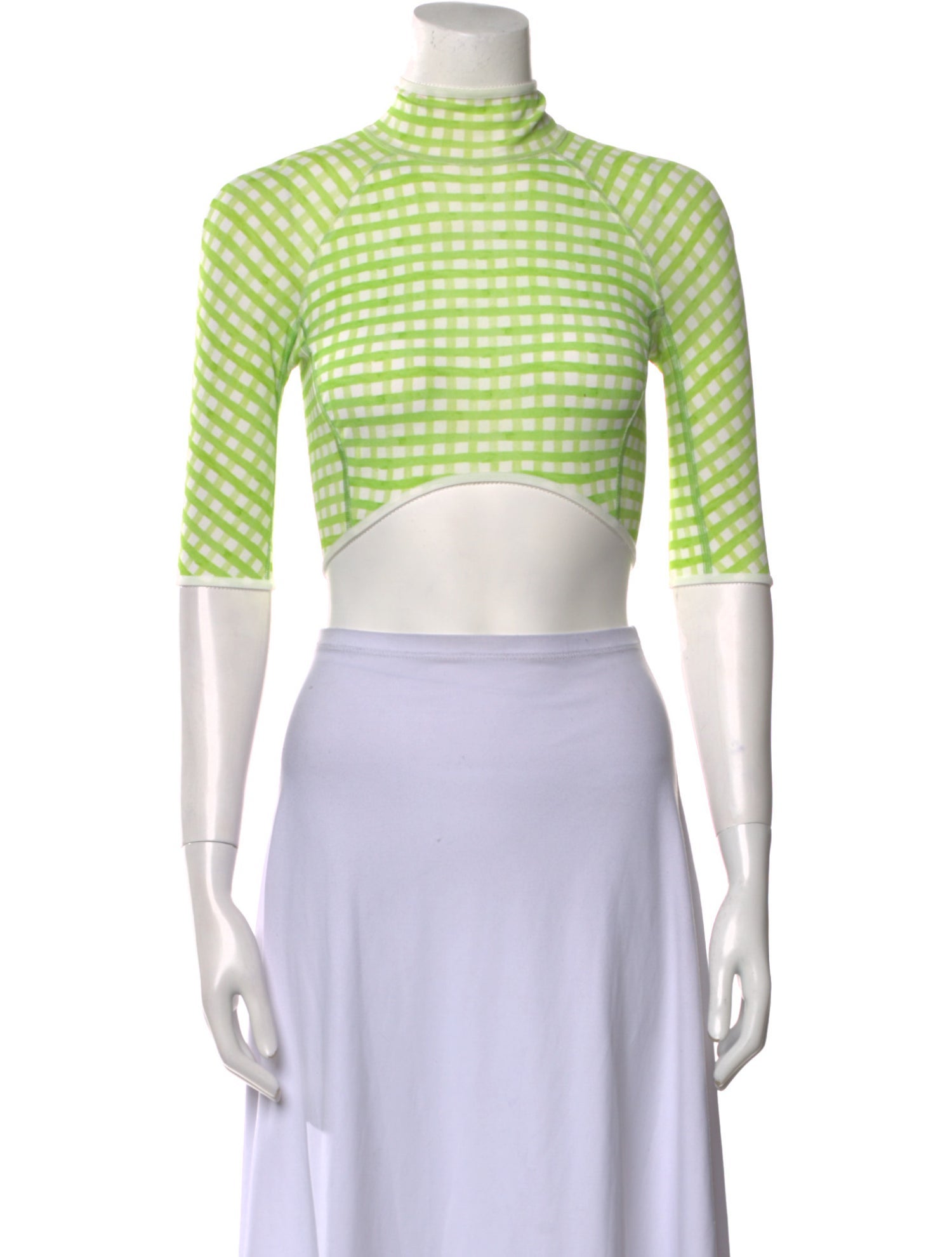 Jacquemus Striped Mock Neck Crop Top