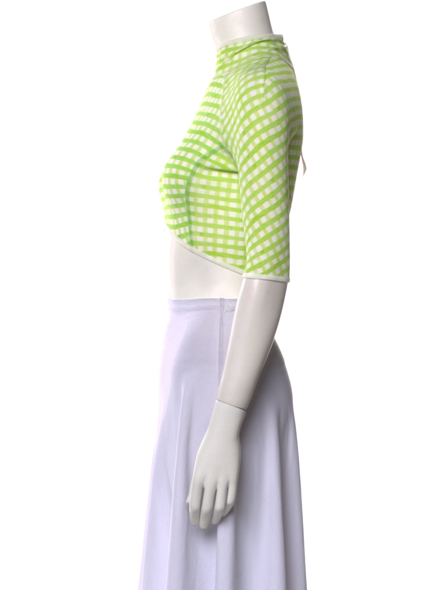 Jacquemus Striped Mock Neck Crop Top