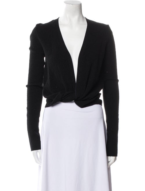 Jacquemus Plunge Neckline Long Sleeve Crop Top