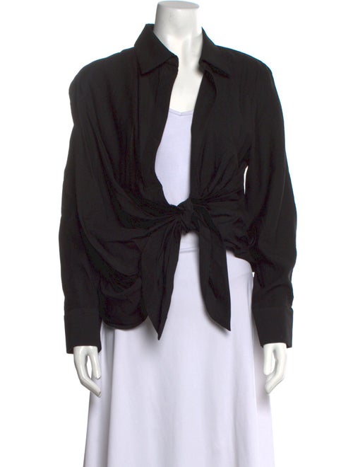 Jacquemus Plunge Neckline Long Sleeve Blouse