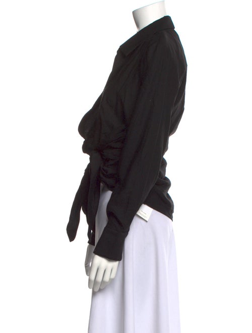 Jacquemus Plunge Neckline Long Sleeve Blouse