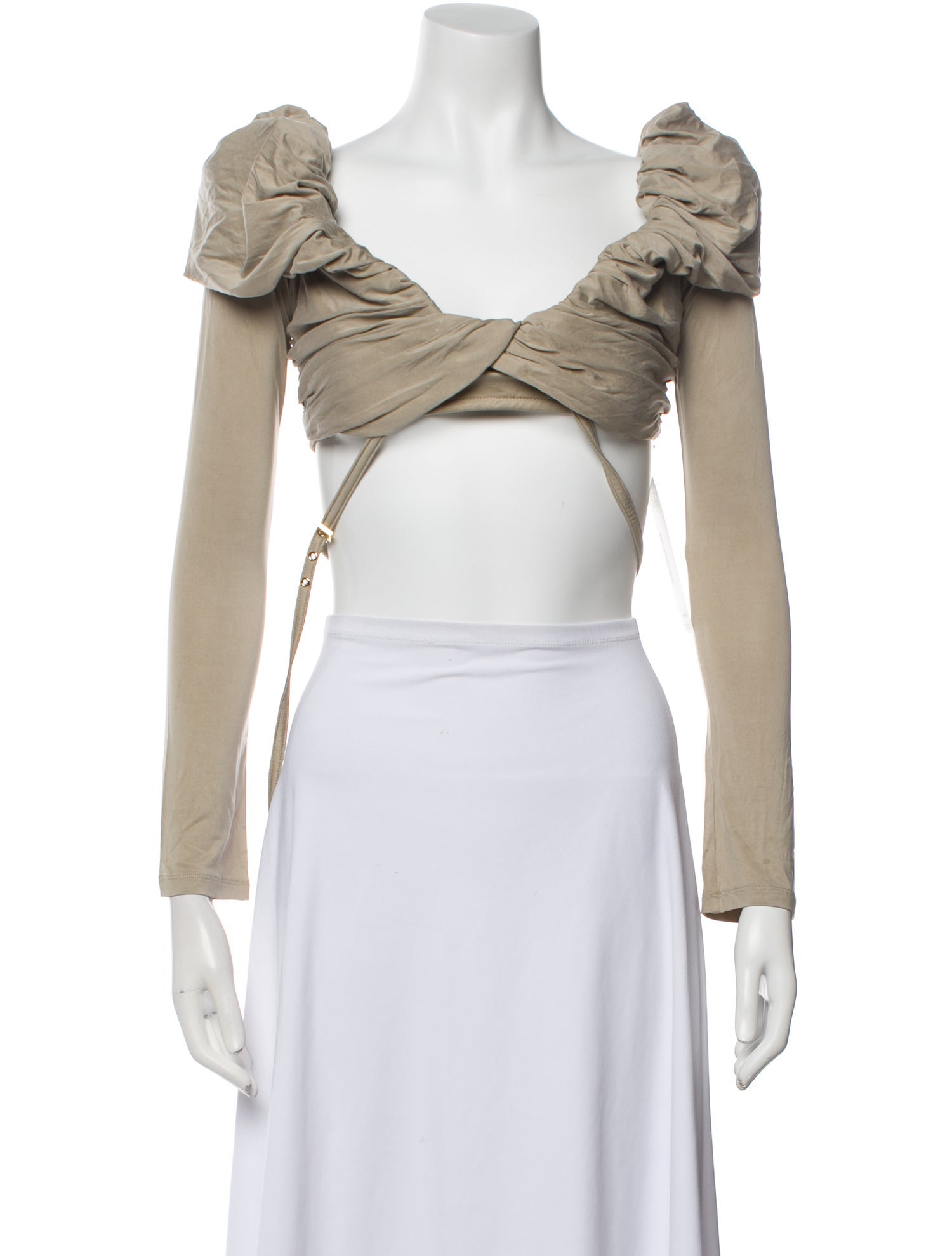 Jacquemus Off-The-Shoulder Long Sleeve Crop Top w/ Tags