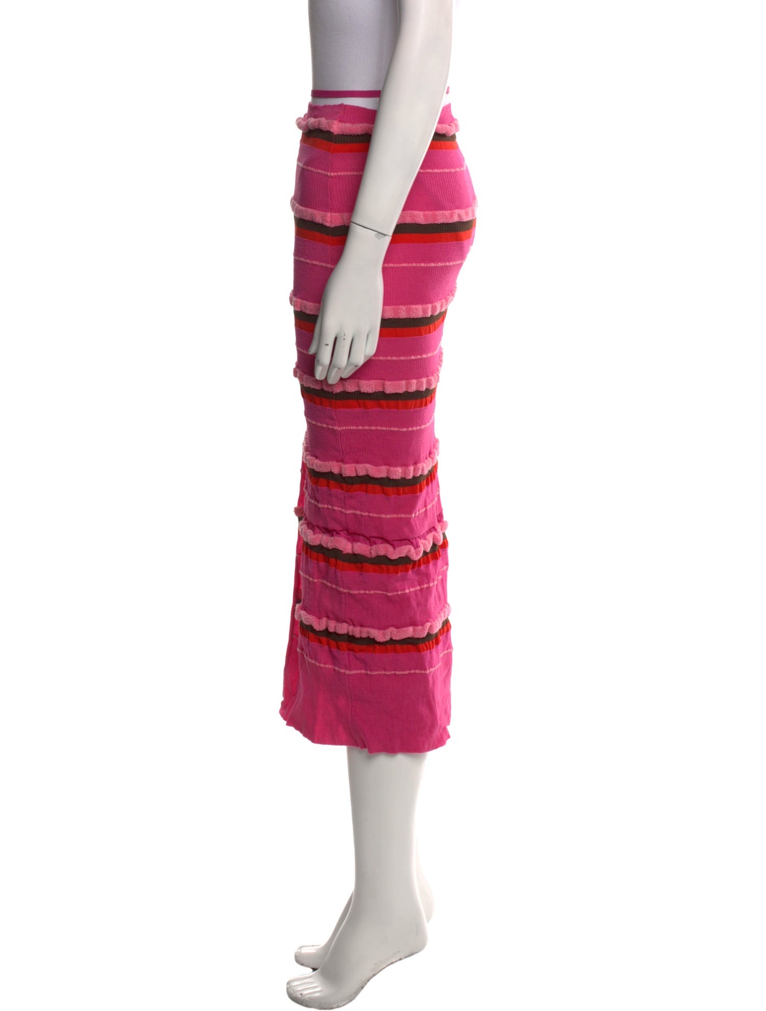 Jacquemus Striped Midi Length Skirt