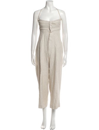 Jacquemus Linen Square Neckline Jumpsuit