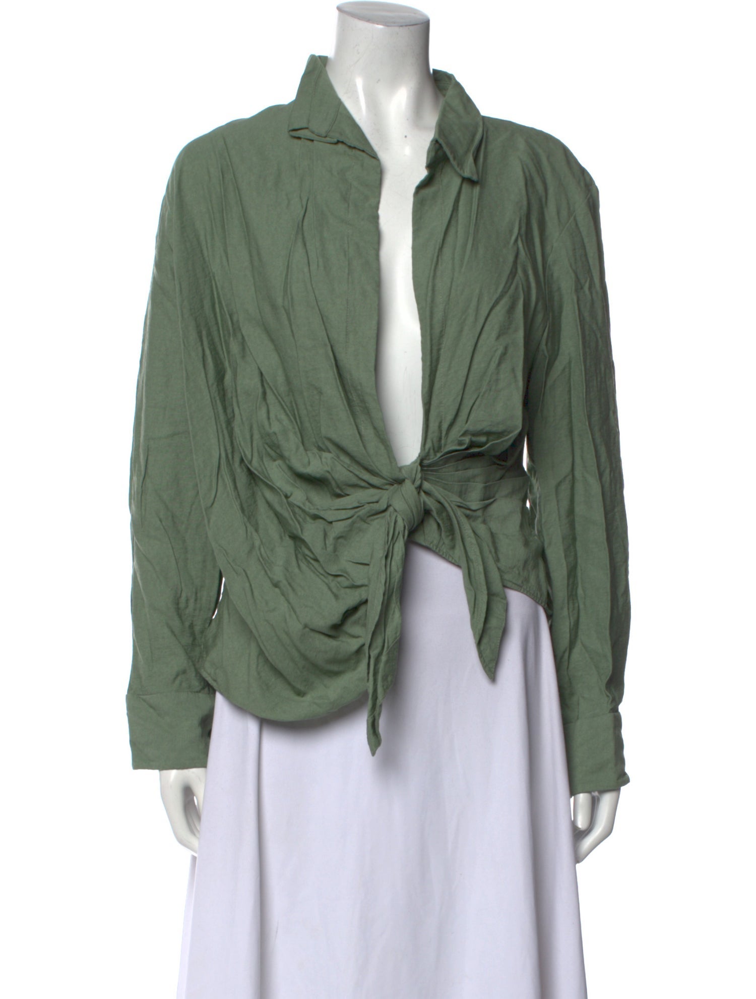 Jacquemus V-Neck Long Sleeve Blouse