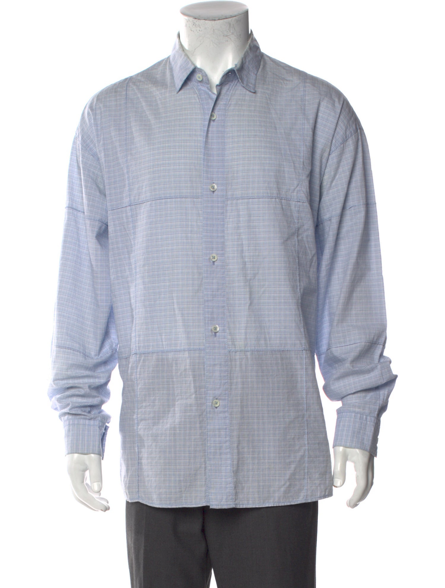 Jacquemus Plaid Print Long Sleeve Dress Shirt
