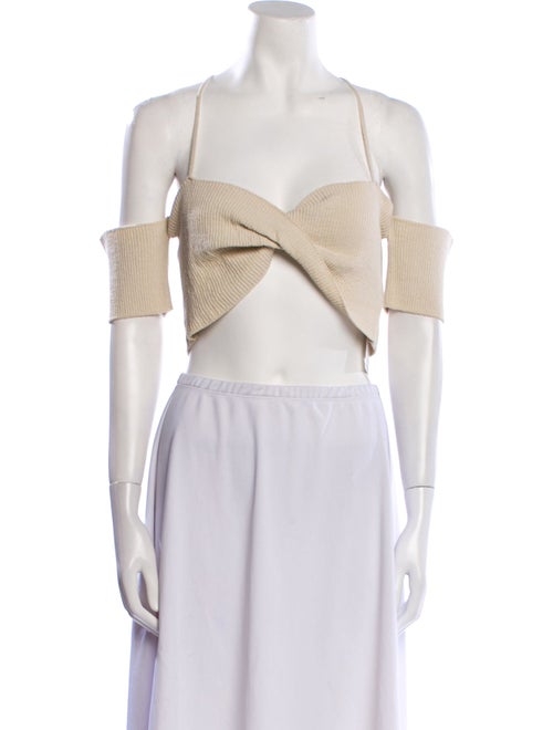 Jacquemus Square Neckline Short Sleeve Crop Top