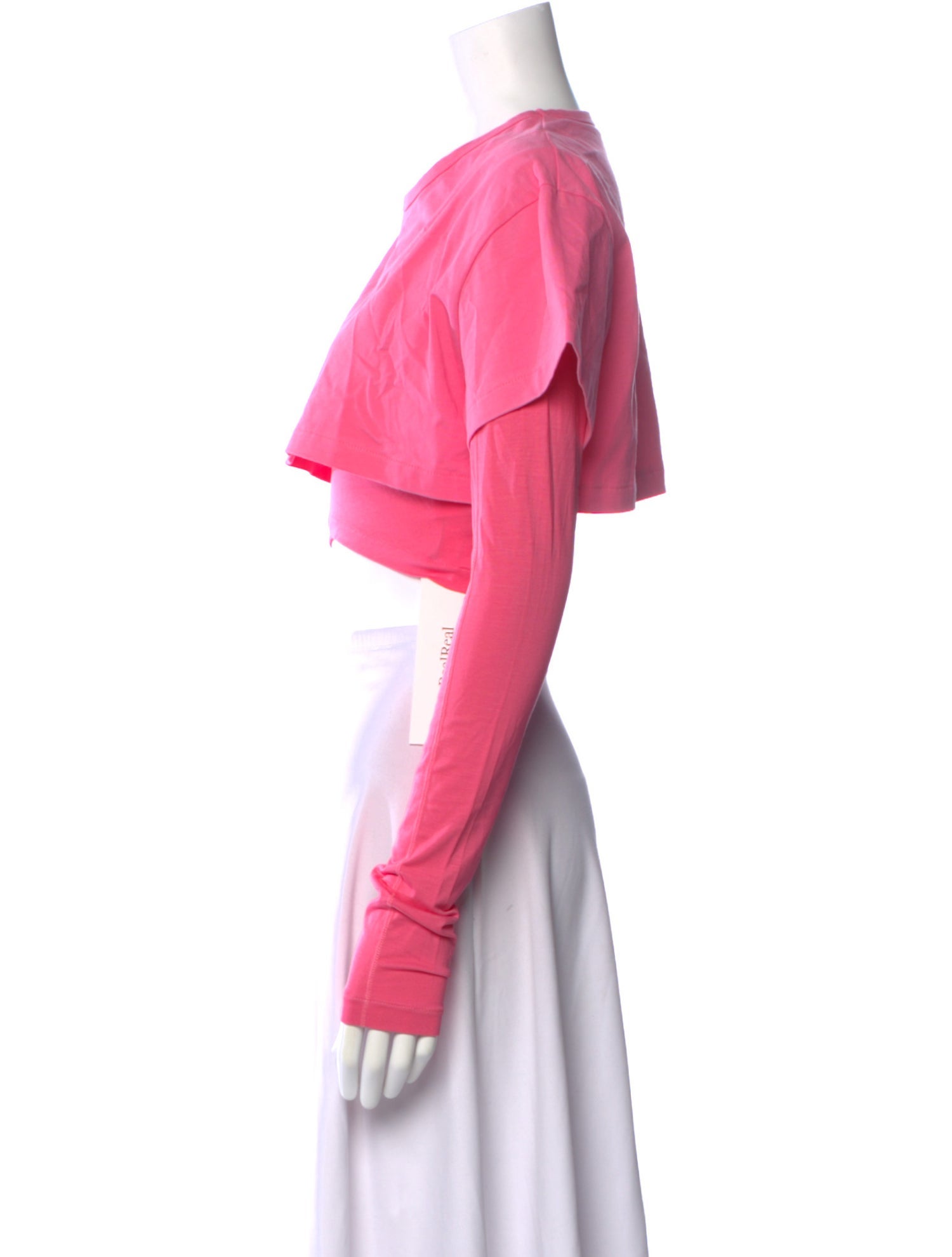 Jacquemus Crew Neck Long Sleeve Crop Top