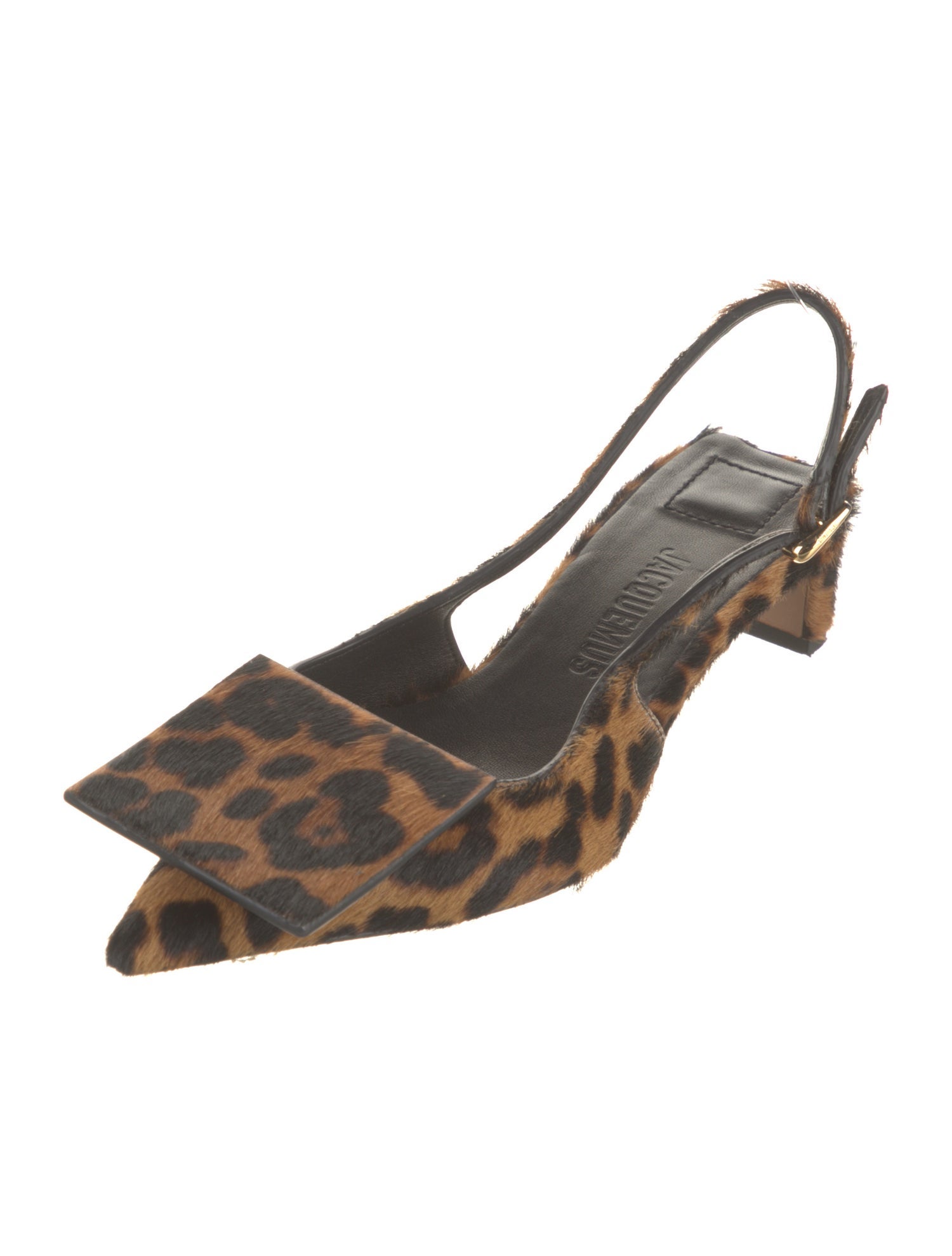 Jacquemus Ponyhair Animal Print Slingback Pumps