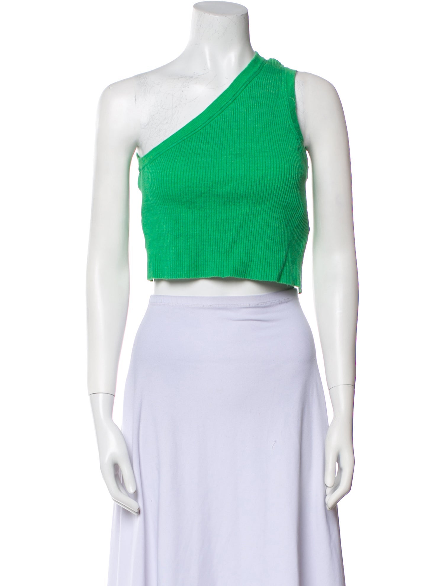 Jacquemus Linen One-Shoulder Crop Top