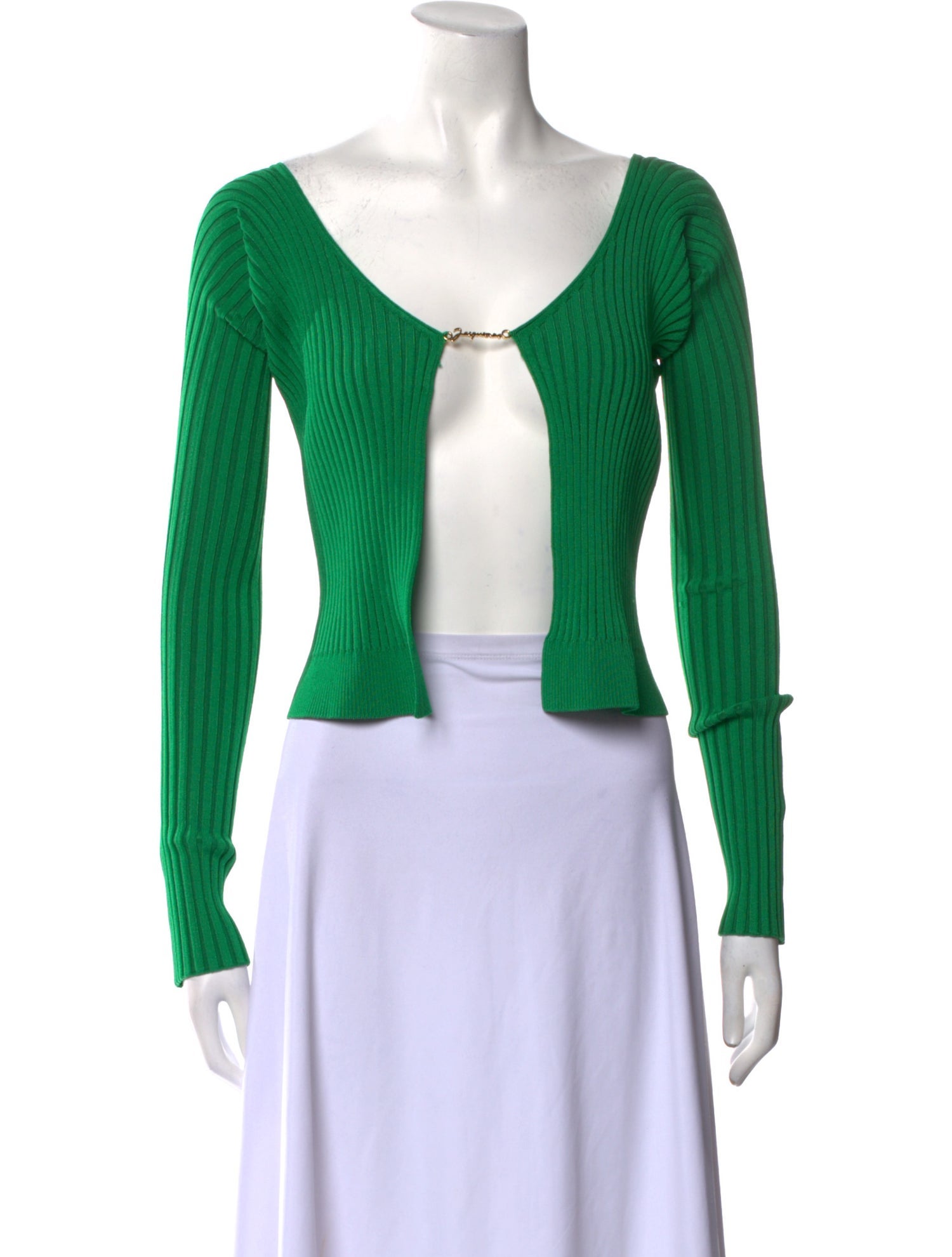 Jacquemus Scoop Neck Long Sleeve Crop Top