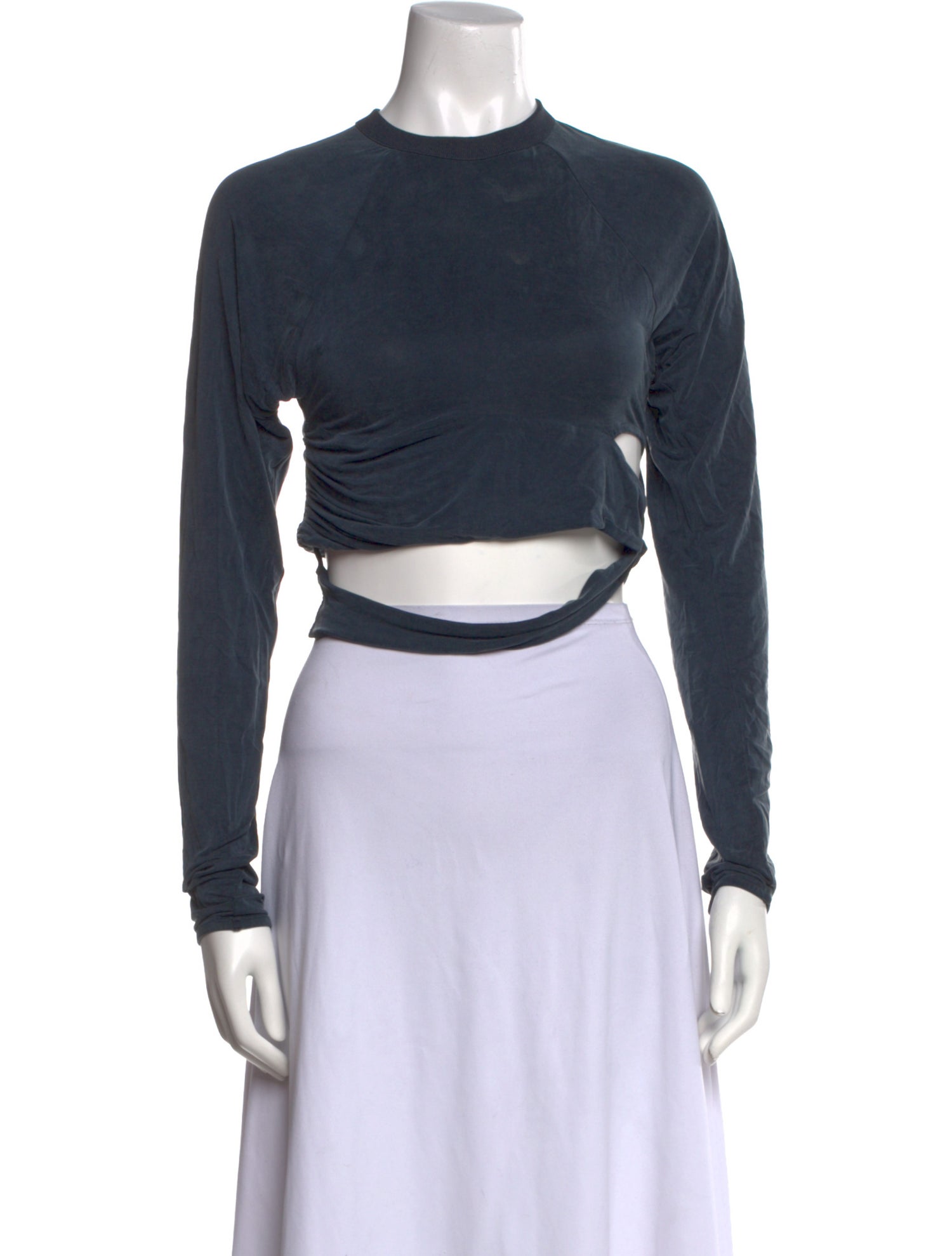 Jacquemus Mock Neck Long Sleeve Crop Top