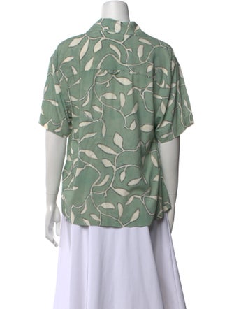 Jacquemus Printed V-Neck Button-Up Top
